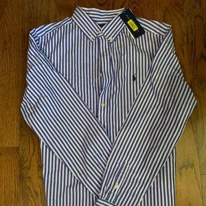 Blue and White Stripe Ralph Lauren Shirt